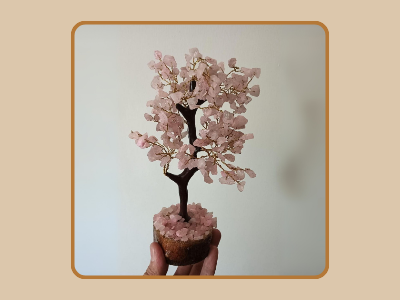 Rose quartz crystal tree (300 chips)