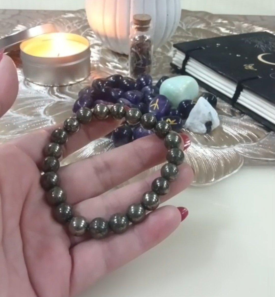 Grey Pyrite Bracelet